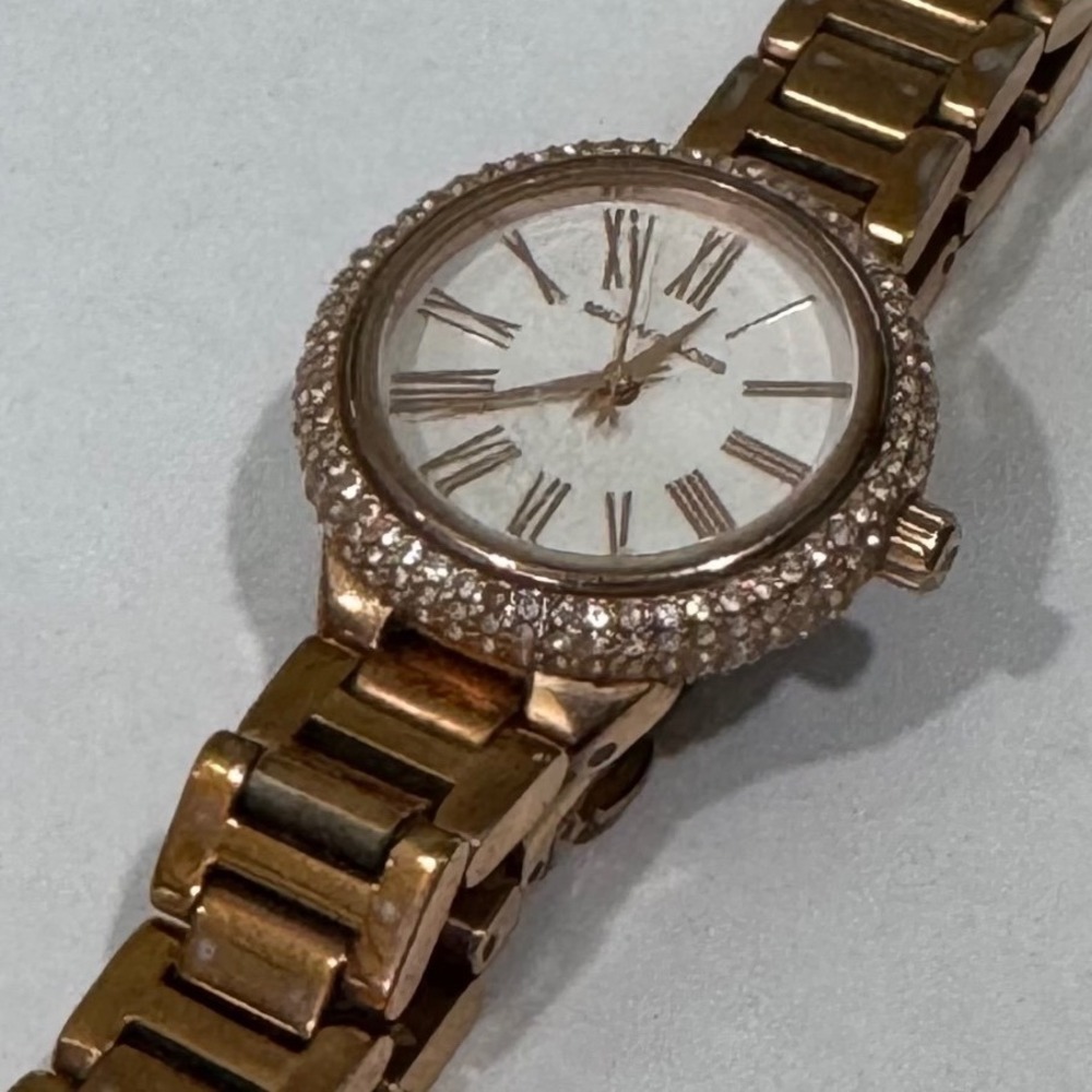 Michael Kors Darci Watch Women Rose Gold Crystal Pave Bezel Roman Dial MK-3868